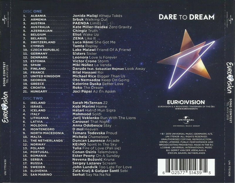 Eurovision Song Contest 2019; Tel Aviv dare to dream (karaoke): Back
